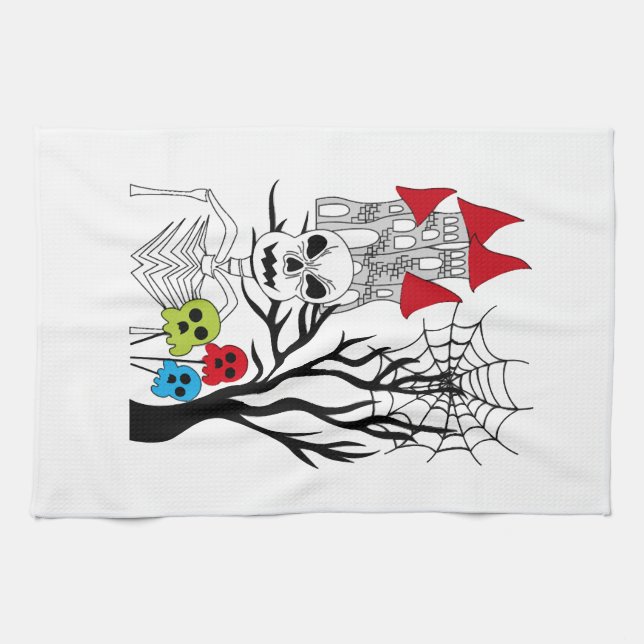 halloween skeleton   kitchen towel (Horizontal)