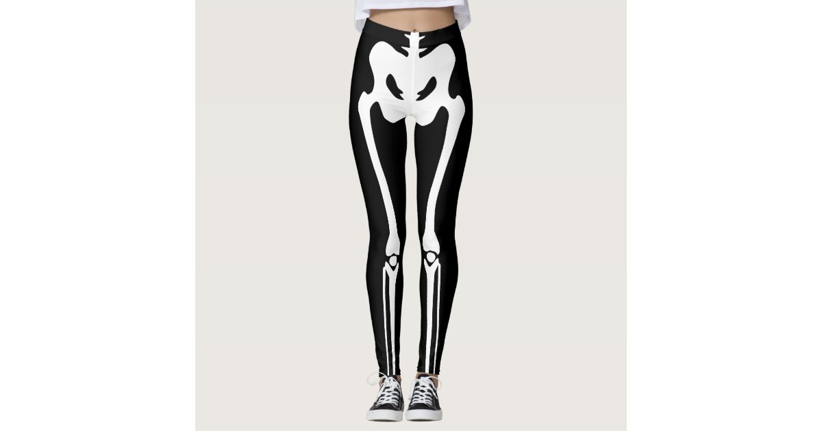 Halloween skeleton. Leg bones Leggings