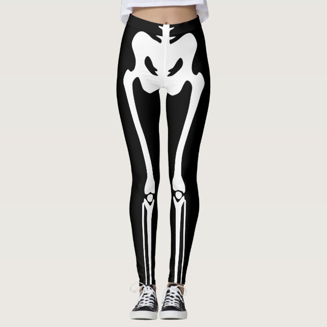 Halloween skeleton. Leg bones Leggings (Front)