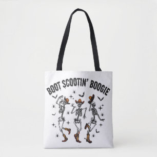 Halloween Skeleton Line Dancing T-Shirt Tote Bag