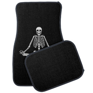 Halloween Skeleton Lotus Yoga Balance Birthday Car Floor Mat