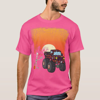 Halloween Skeleton Monster Truck For Boys Kids Hal T-Shirt
