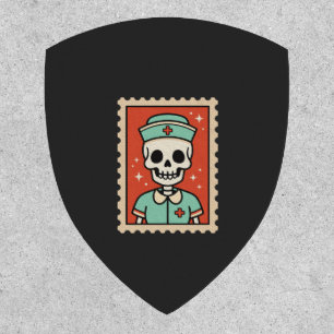 Halloween Skeleton Nurse Stamp Design_1 Patch