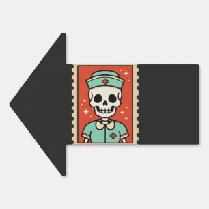 Halloween Skeleton Nurse Stamp Design_1 Sign