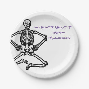 Halloween Skeleton Paper Plates 7"