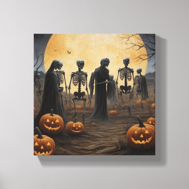 Halloween Skeleton Parade Canvas (Front)