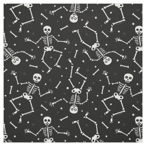Halloween Skeleton Pattern Fabric