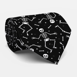 Halloween Skeleton Pattern Neck Tie