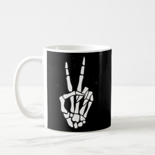 Halloween Skeleton Peace Sign Coffee Mug