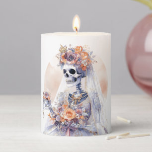Halloween Skeleton Pillar Candle