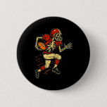 Halloween Skeleton Playing Football Halloween Men  Button