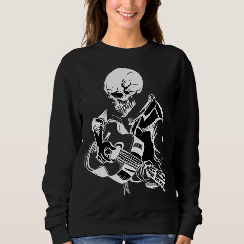 Halloween Skeleton Playing Guitar _ Rock And Roll  Sweatshirt