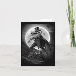 Halloween Skeleton Playing Violin - Rock And Roll Card