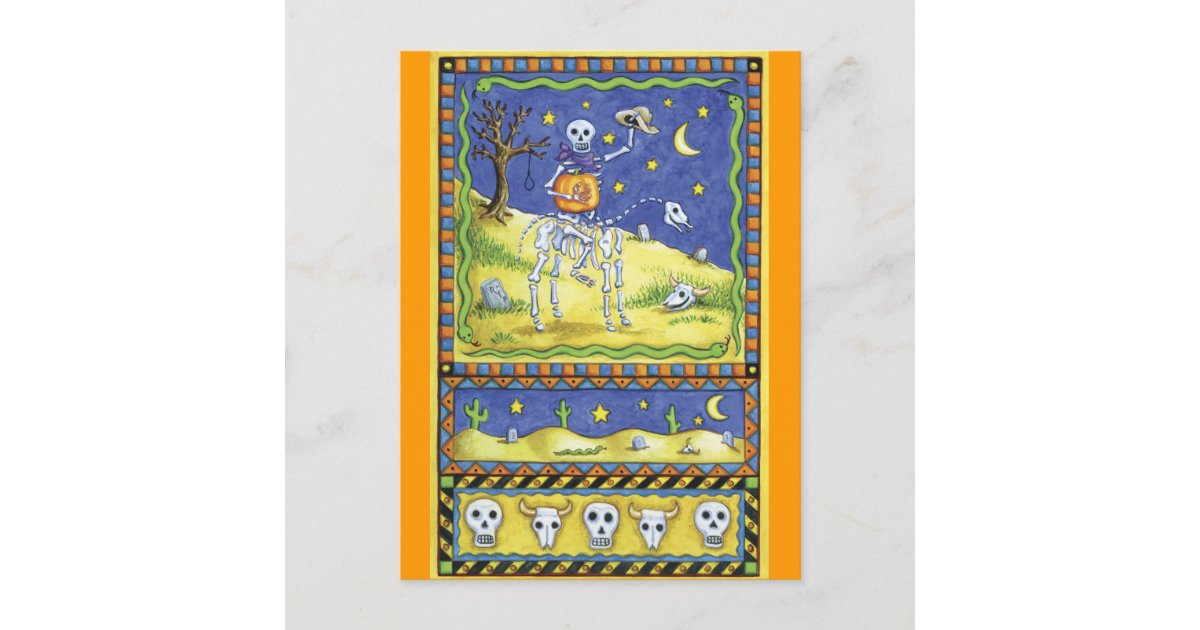 Halloween Skeleton Postcard | Zazzle