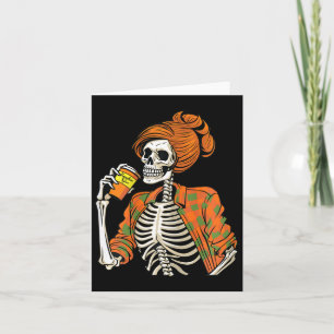 Halloween Skeleton Pumpkin Spice Latte Card