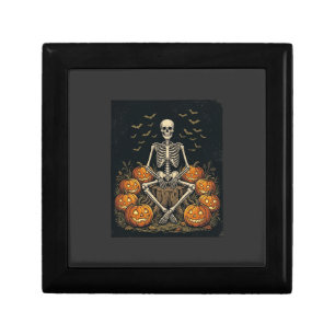 Halloween Skeleton Pumpkin Vintage Retro Design_1 Gift Box