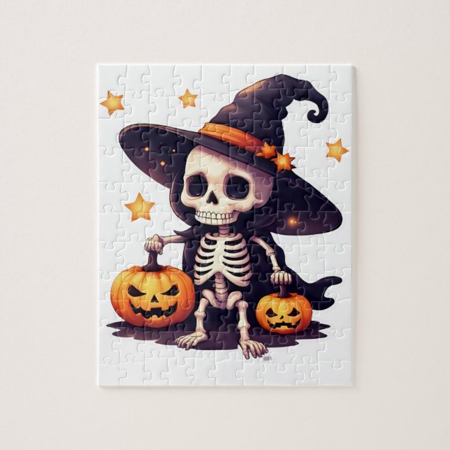 Halloween Skeleton Puzzle – Cute Witch Skeleton wi (Vertical)