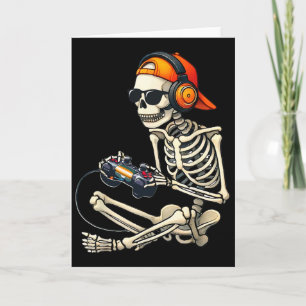 Halloween Skeleton Retro Gamer Video Gaming Boys M Card