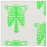 halloween Skeleton Rib Cage acid green Fabric