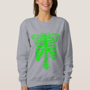 halloween Skeleton Rib Cage acid green Sweatshirt