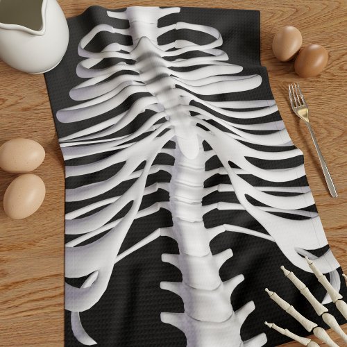 Halloween Skeleton Rib Cage Bones Kitchen Towel