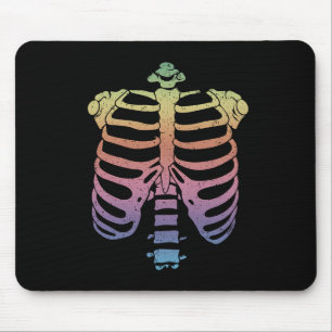 Halloween Skeleton Rib Cage Zombie Costume Tee Mouse Pad