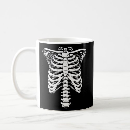 Halloween Skeleton Ribcage Hand Drawn Coffee Mug