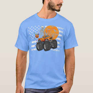Halloween Skeleton Riding Monster Truck Toddler Bo T-Shirt