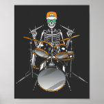 Halloween Skeleton Rock Hand Playing Drums Poster<br><div class="desc">Halloween Skeleton Rock Hand Drummer Playing Drums Graphic design Gift Value Poster Paper (Matte) Classic Collection.</div>