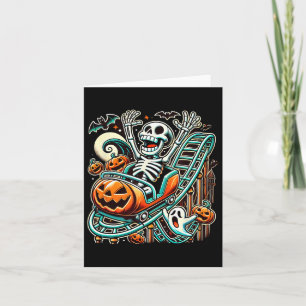 Halloween Skeleton Roller Coaster Card