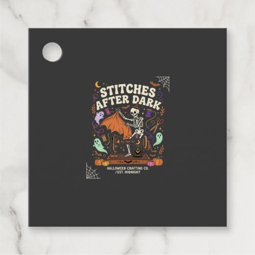 Halloween Skeleton Sewing Night Favor Tags