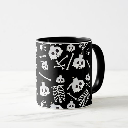 Halloween Skeleton Skull Bones Pattern Mug