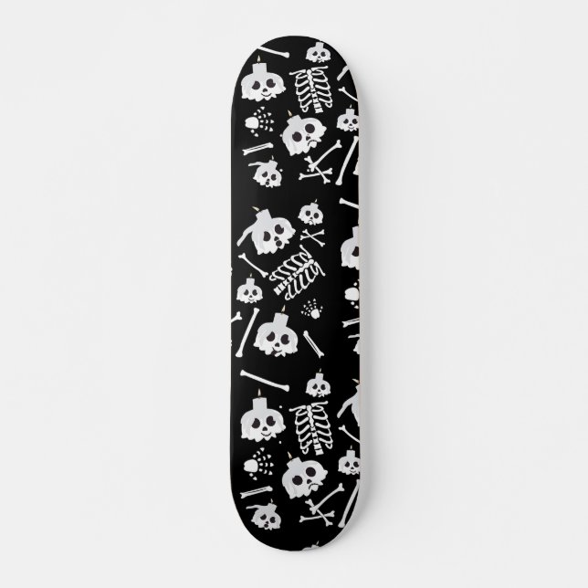Halloween Skeleton Skull Bones Pattern Skateboard (Front)