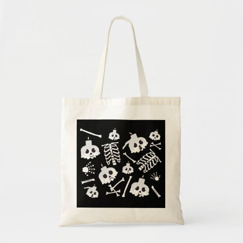Halloween Skeleton Skull Bones Pattern Tote Bag