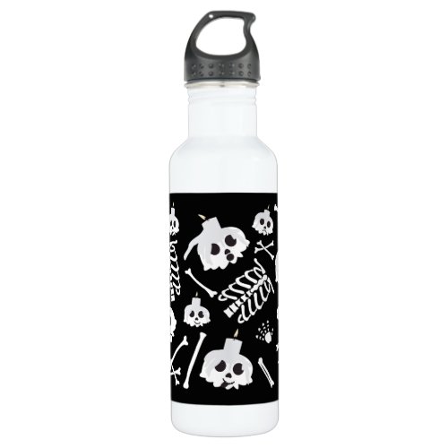 Halloween Skeleton Skull Bones Stainless Steel Water Bottle