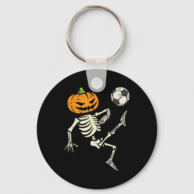 Halloween Skeleton Soccer Football Costume Boy Kid Keychain (Front)