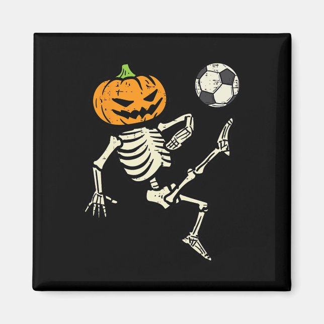 Halloween Skeleton Soccer Football Costume Boy Kid Magnet (Front)