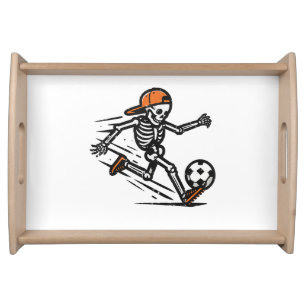 Halloween Skeleton Soccer Football Costume Men Serving Tray