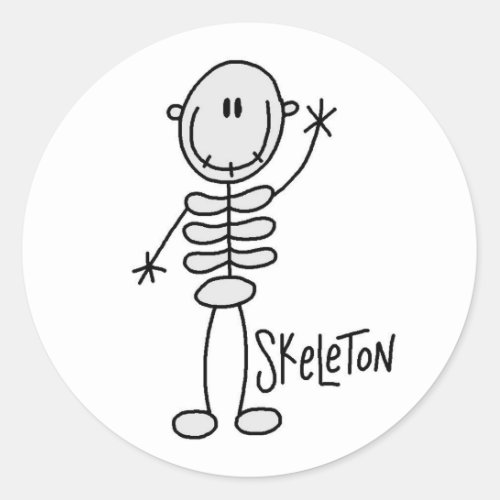 Halloween Skeleton Stick Figure Sticker