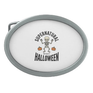 Halloween Skeleton Supernatural Funny Vintage_1 Belt Buckle