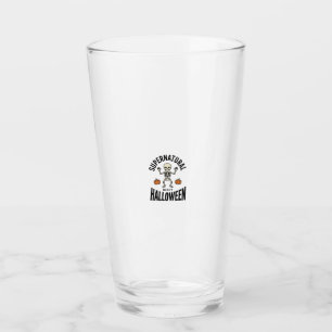 Halloween Skeleton Supernatural Funny Vintage_1 Glass