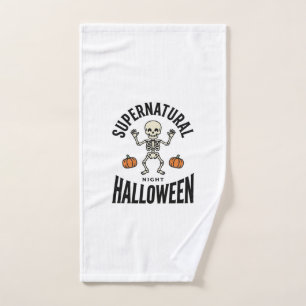 Halloween Skeleton Supernatural Funny Vintage_1 Hand Towel