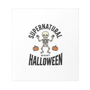 Halloween Skeleton Supernatural Funny Vintage_1 Notepad