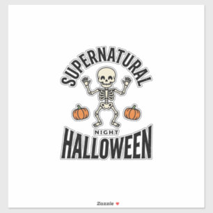 Halloween Skeleton Supernatural Funny Vintage_1 Sticker