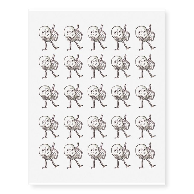 Halloween Skeleton Temporary Tattoos (Front)