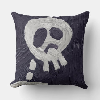 halloween skeleton throw pillow