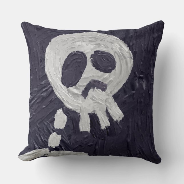 halloween skeleton throw pillow (Front)
