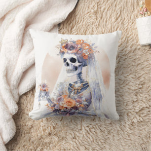 Halloween Skeleton Throw Pillow