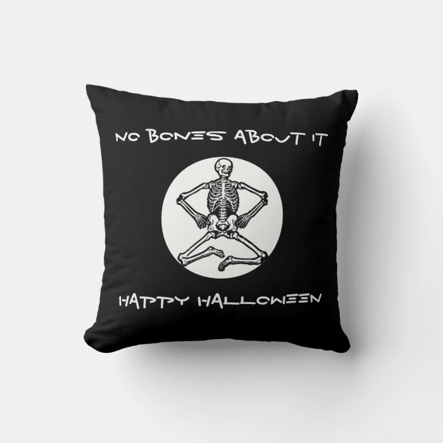 Halloween Skeleton Throw Pillow 16" x 16" (Front)