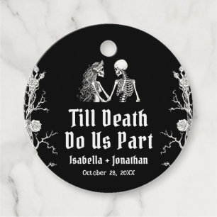 Halloween Skeleton Till Death Do Us Part Wedding Favor Tags